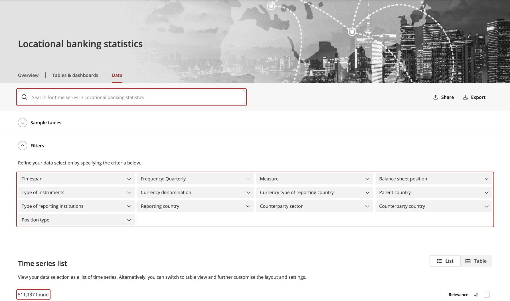 Screnshot showing how to narrow down the list of results