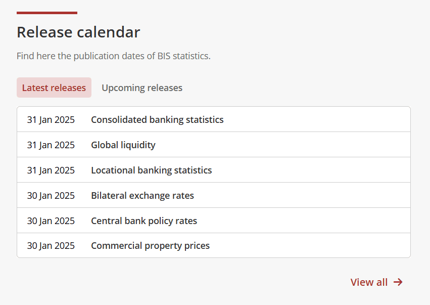 Screenshot of the release calendar teaser of the home page